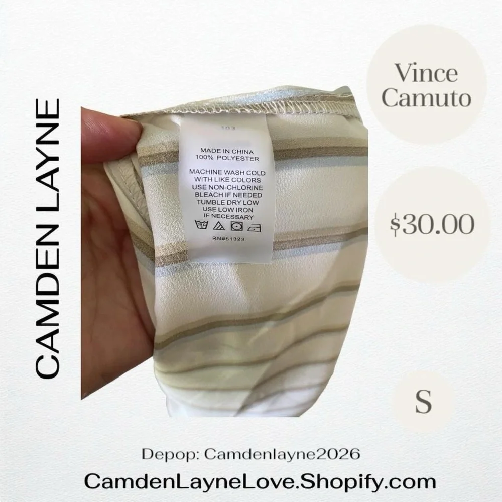 Vince Camuto White Striped Button-Down Shirt - Picture 8 of 8